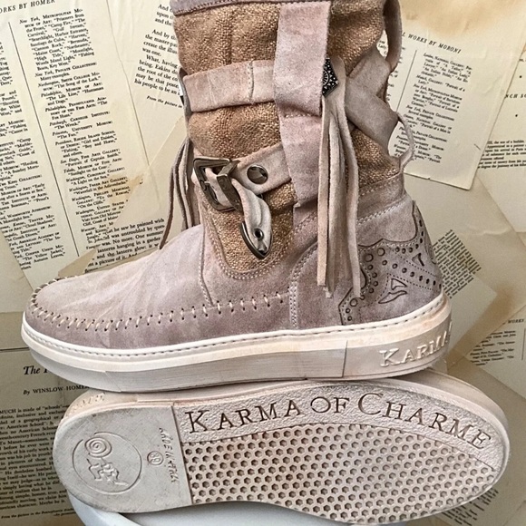 Free People Karma Of Charms Cali Mocc Boot Uluru Old Yuta Natural Suede - Picture 3 of 13